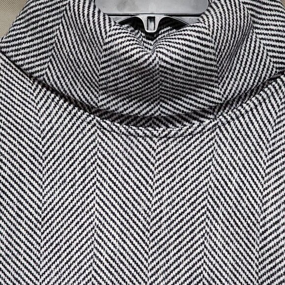 J Crew Womens Warm Pullover Turtleneck Sweater Herringbone‎ Black White Medium - Picture 9 of 12